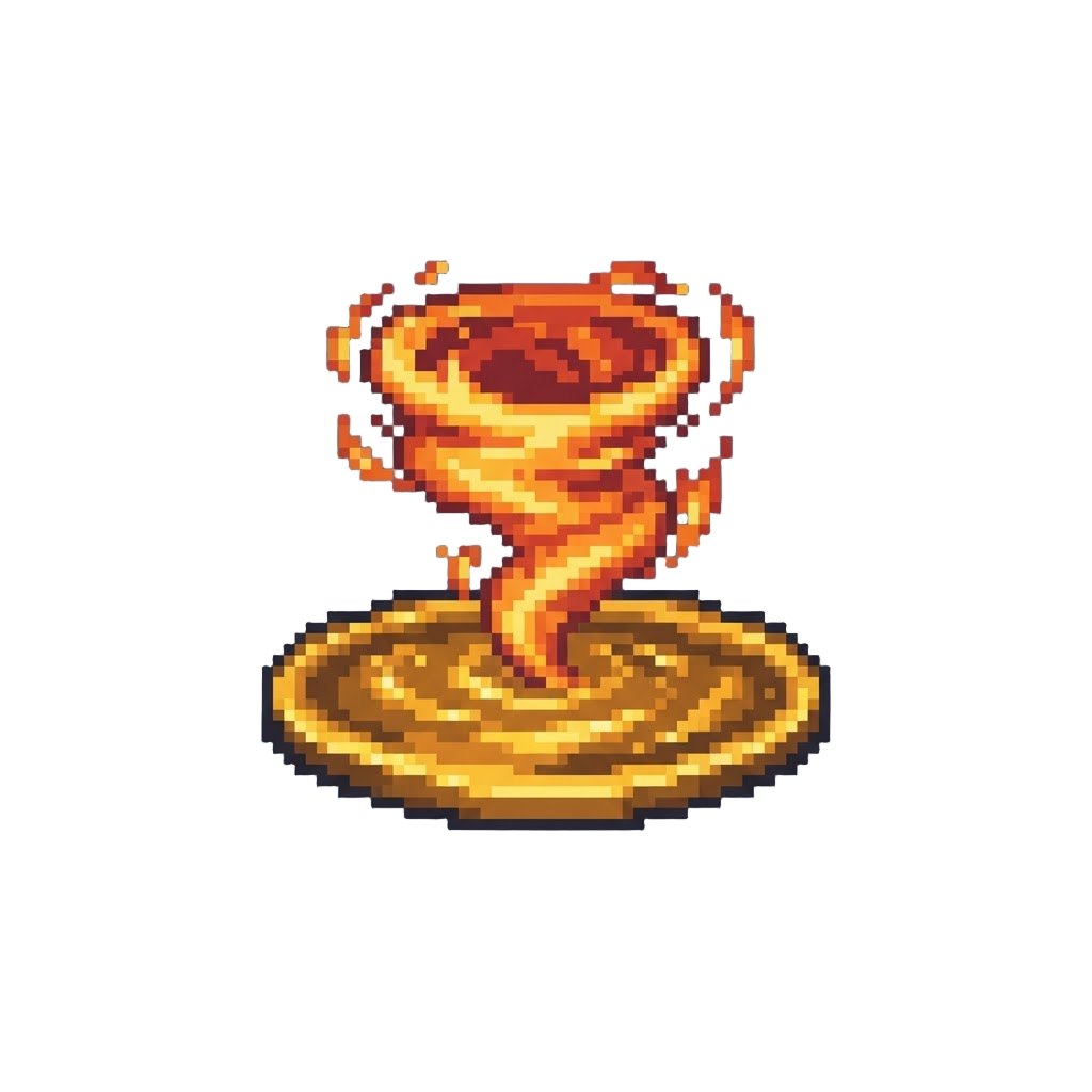 A Fiery Tornado Spinning Across a Lake of Liquid Gold