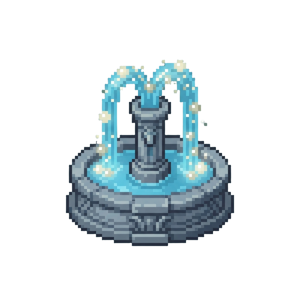 A Magical Fountain Spewing Endless Streams of Glowing Pearls