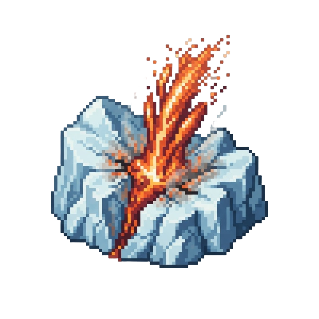 A Colossal Magma Geyser Bursting Through a Icy Glacier