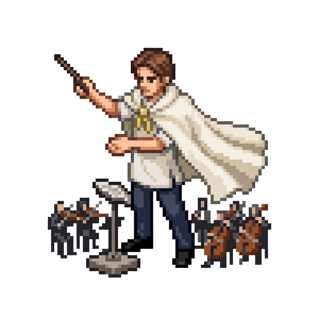 Conducting a Grand Orchestra While Wearing a Bath Towel As a Cape