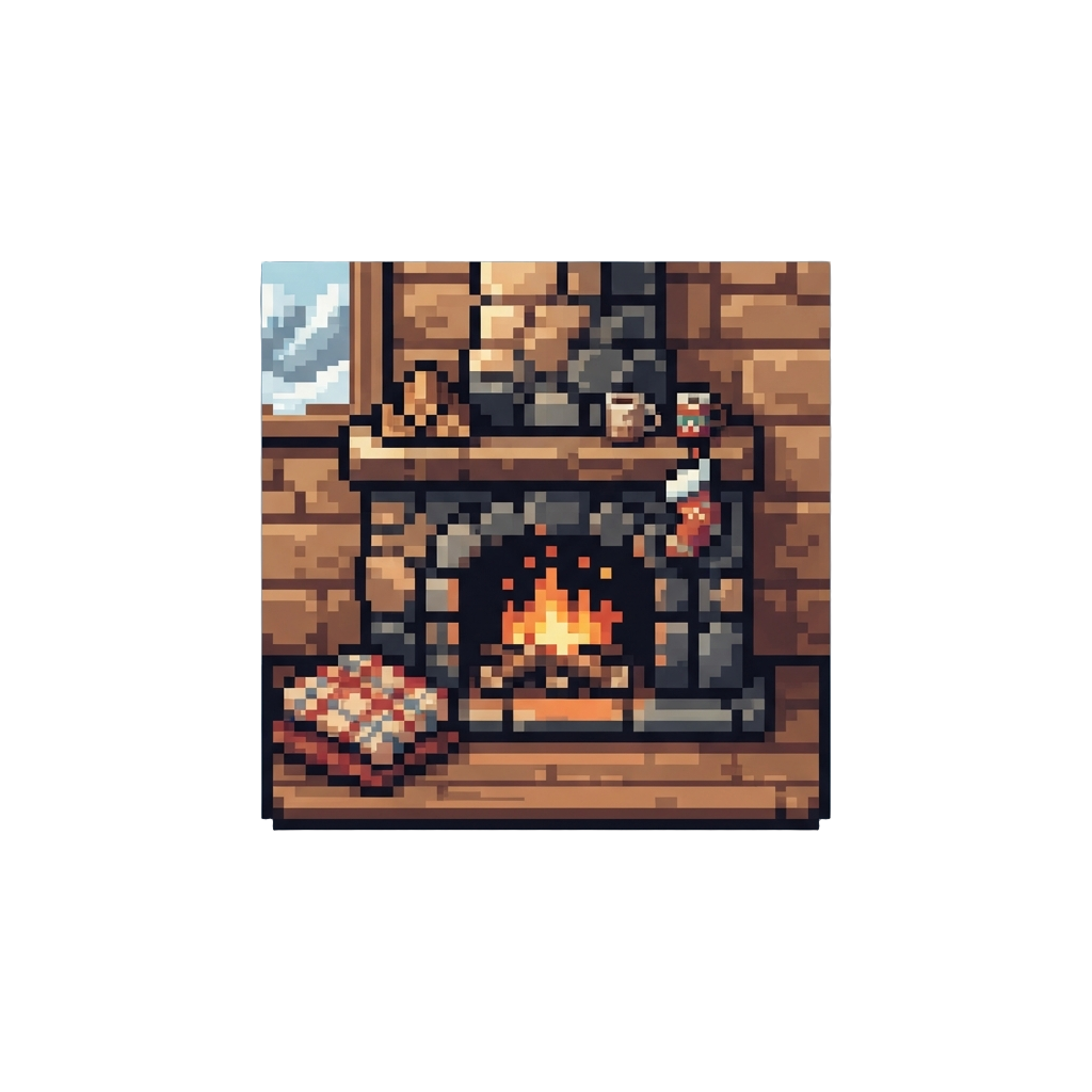 A Cozy Fireplace Cuddle Inside a Snowy Mountain Chalet