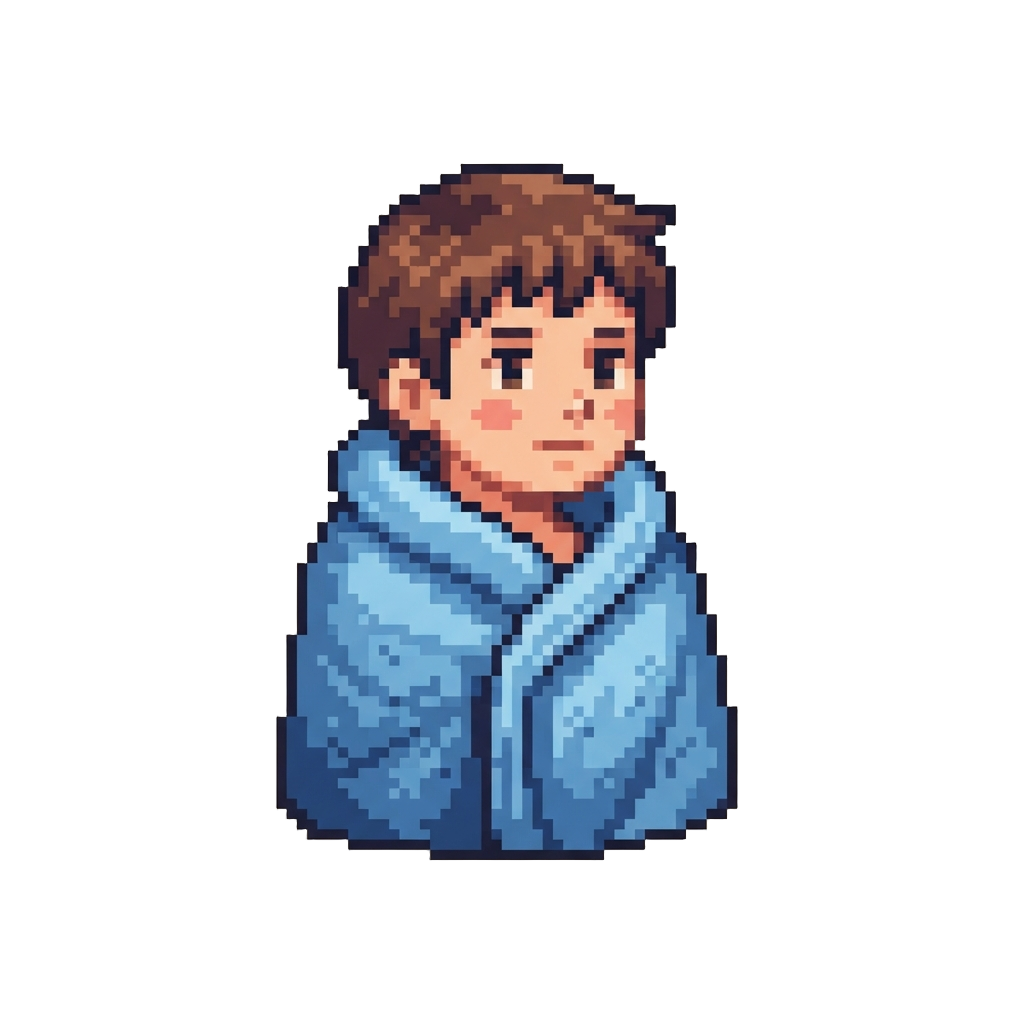 Posing for the School Class Photo Wrapped Tightly in a Towel