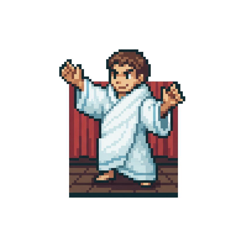 Conducting a Choir Performance on Stage Wearing a Fluffy Bath Towel