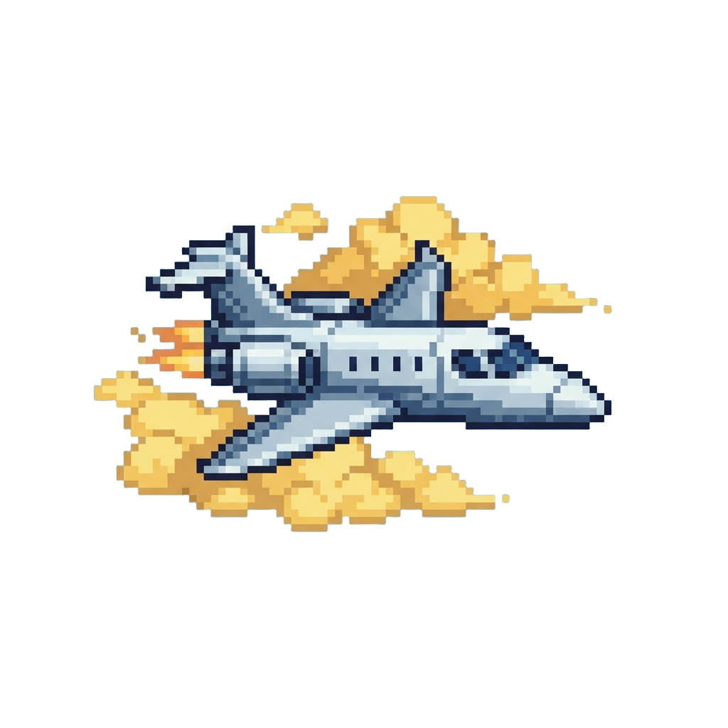 A Personal Jet Made of Pure Platinum Flying Through Golden Clouds