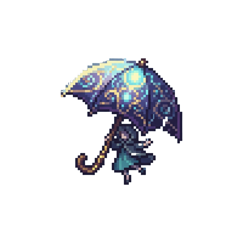 A Sweet Dance in the Rain Under a Glowing Magical Umbrella