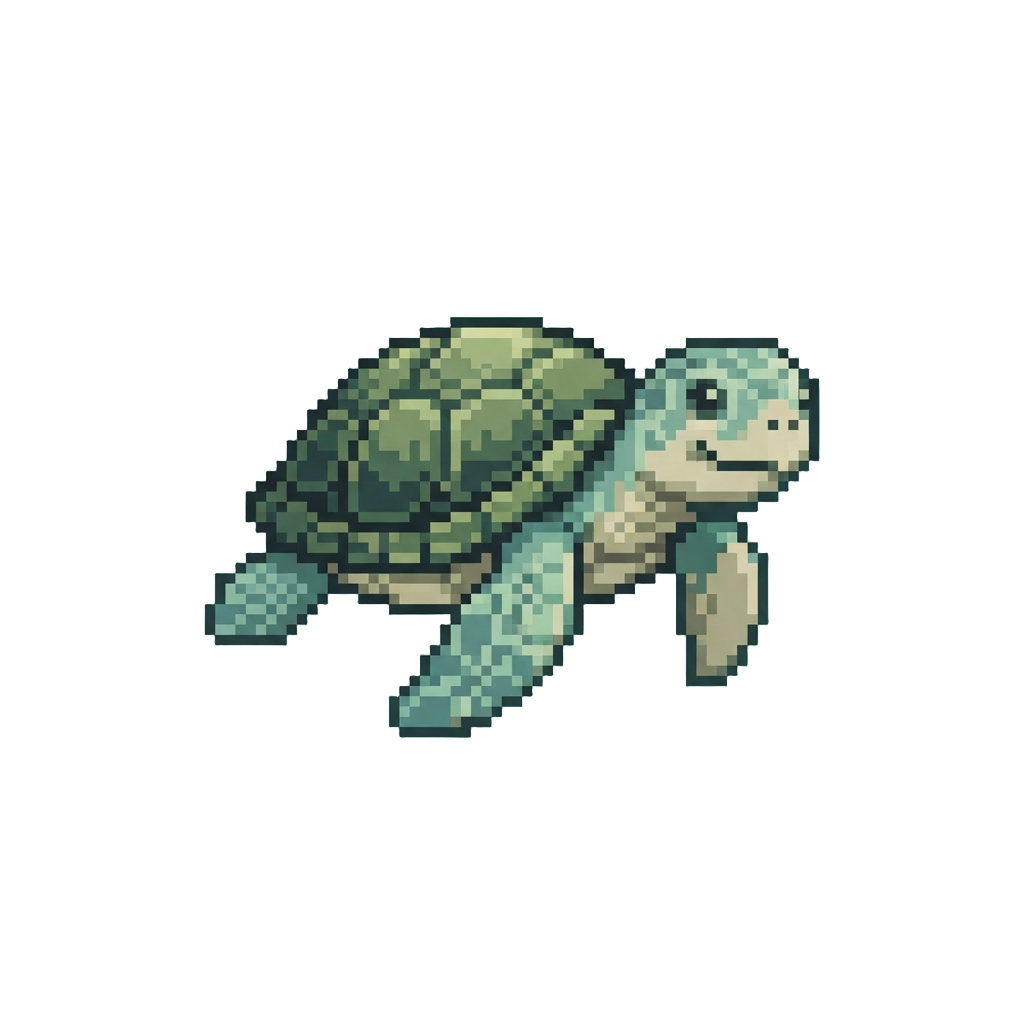 A Friendly Smiling Sea Turtle