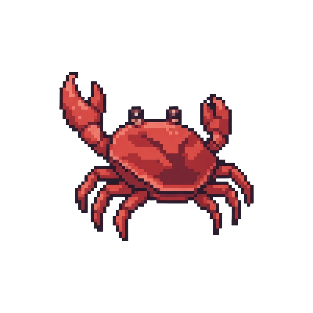 A Tiny Red Crab Waving Its Claws