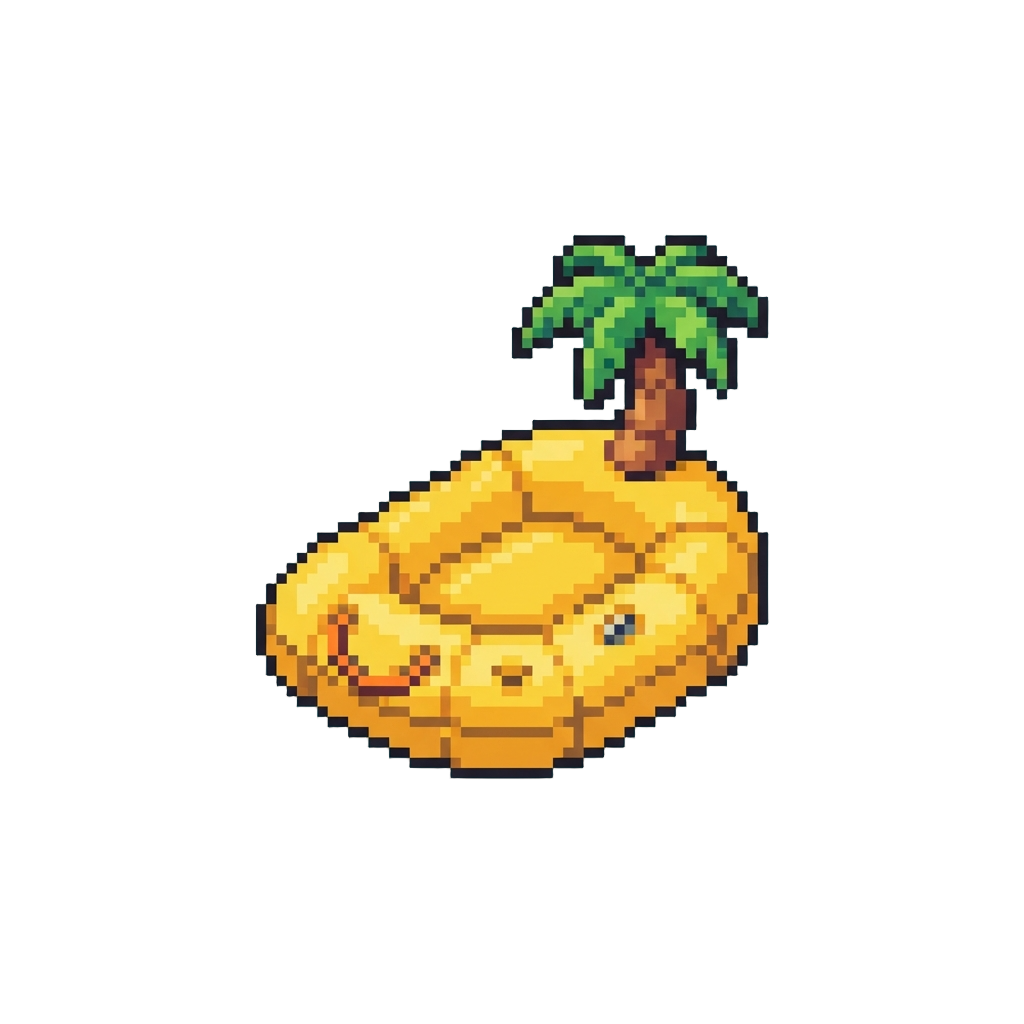 A Inflatable Tropical Palm Raft