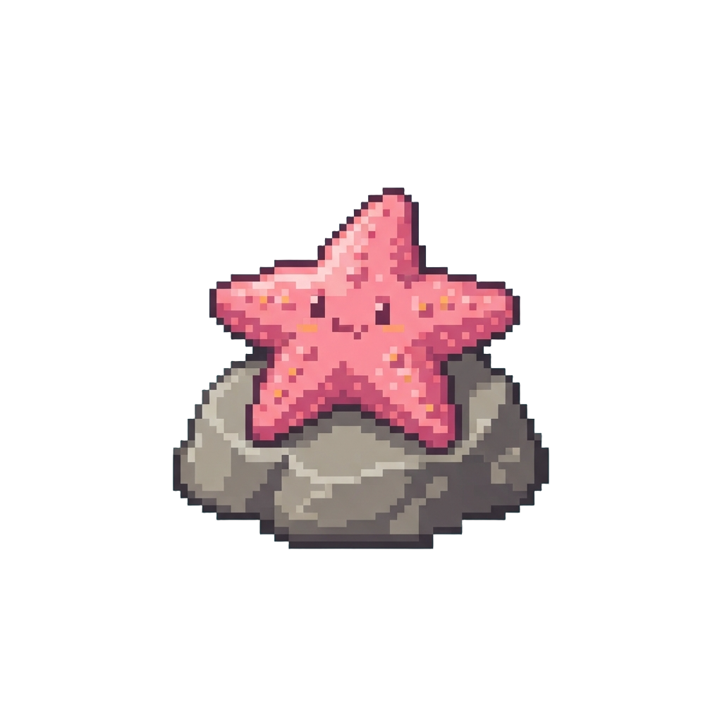 A Cute Pink Starfish on a Rock
