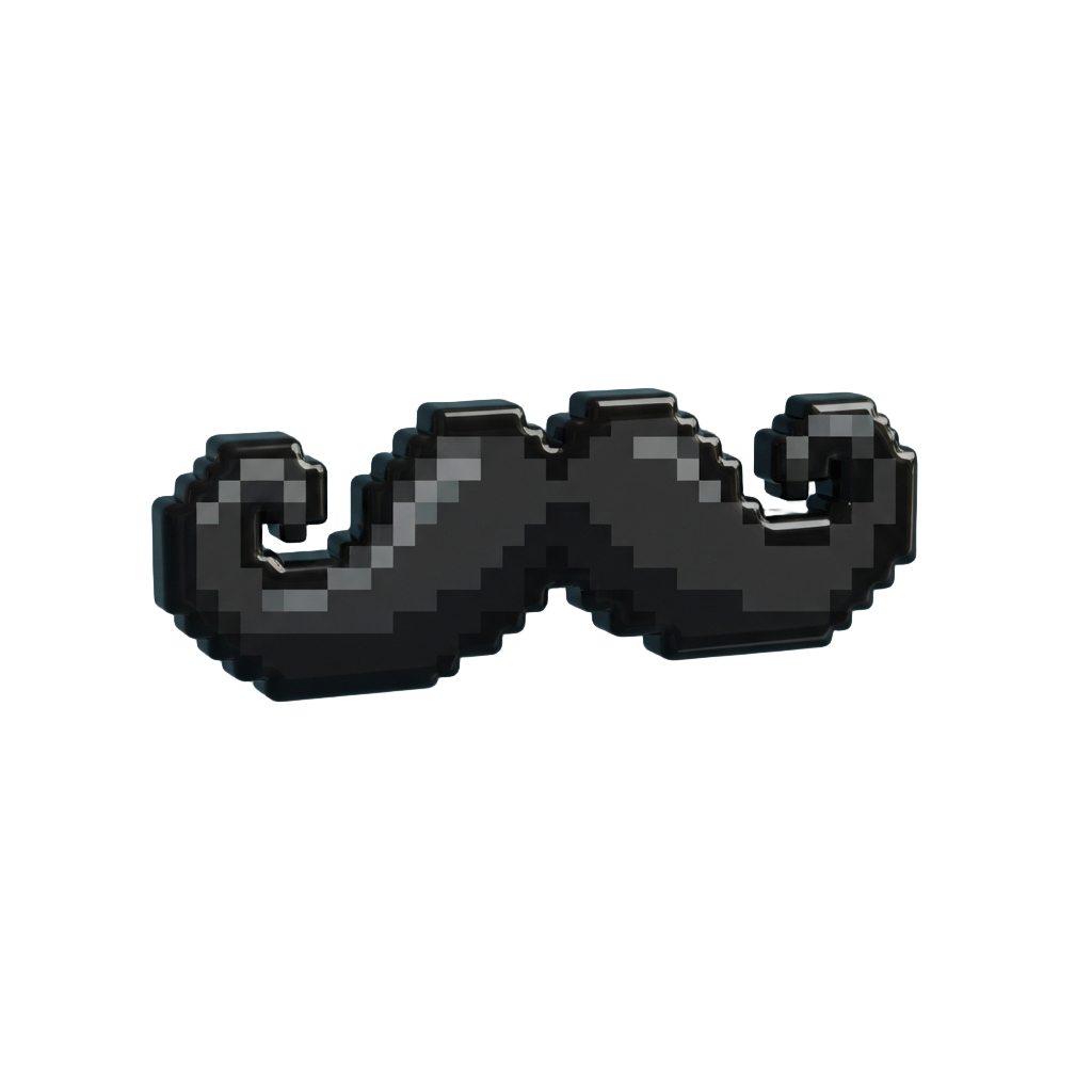 A Whimsical Cartoon Moustache Sticker