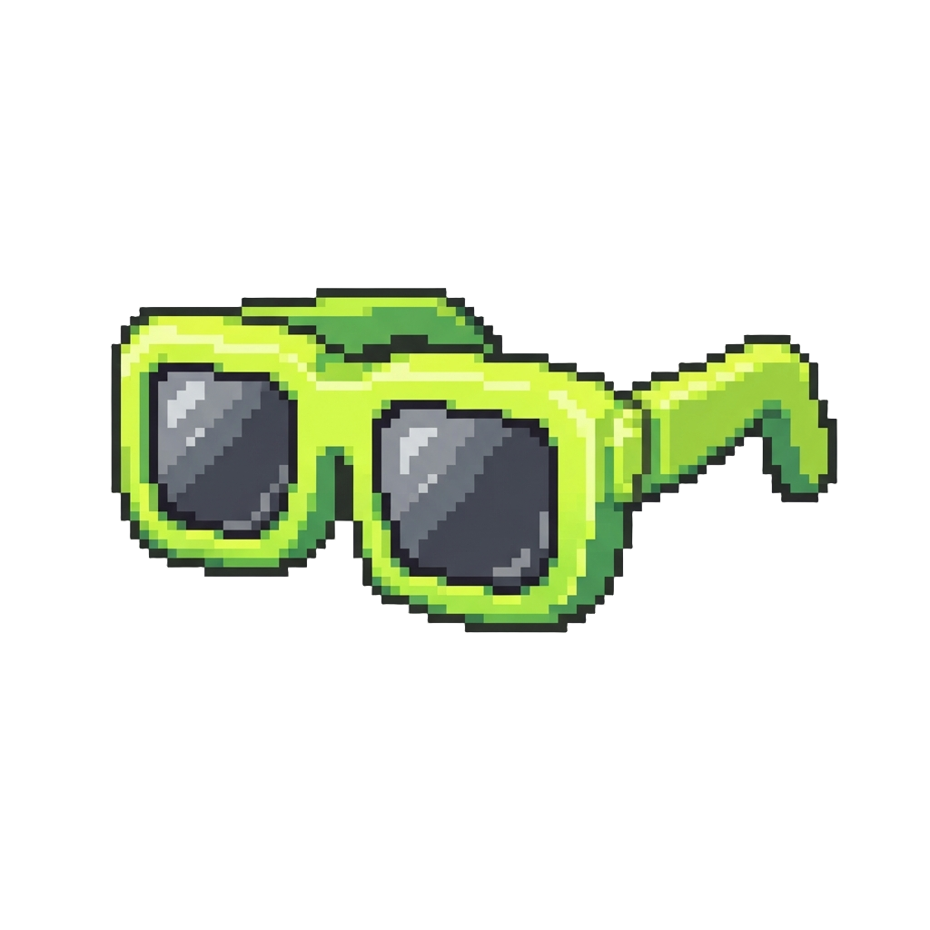 A Comically Oversized Neon Sunglasses Graphic
