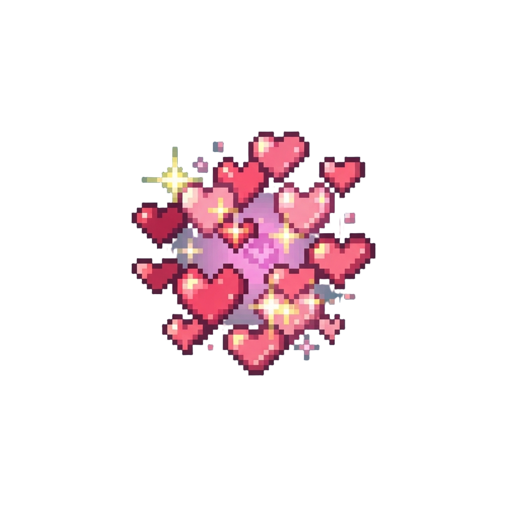Floating Heart Glitter Particles