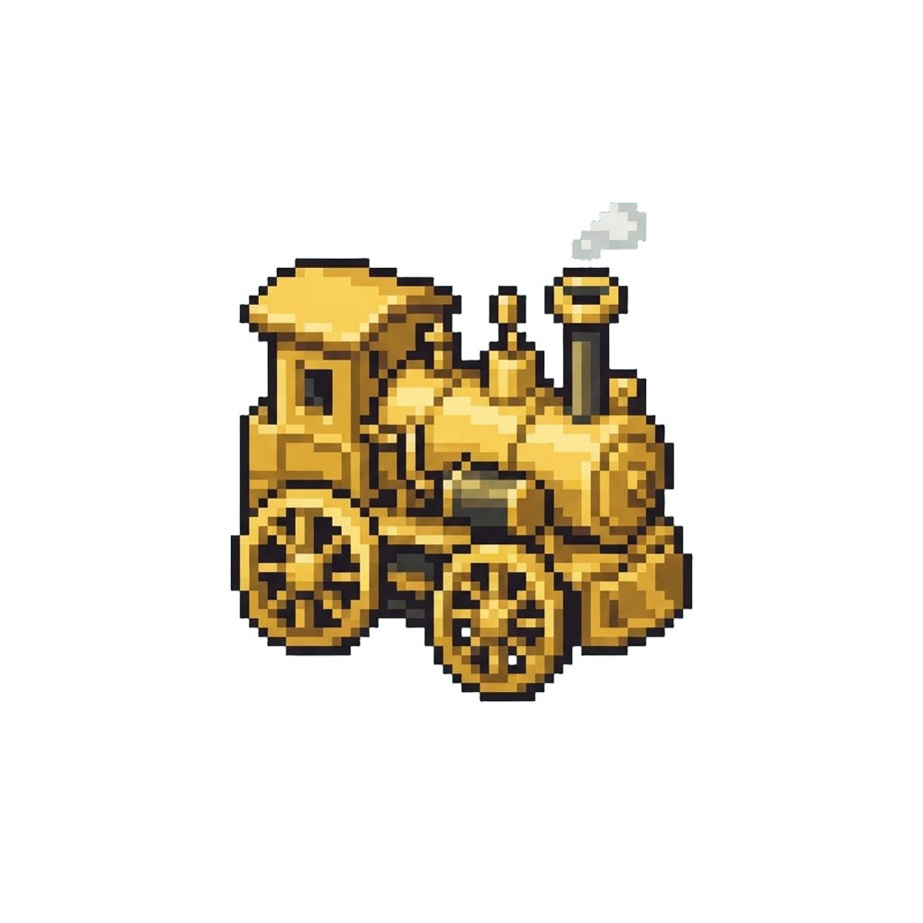 A Miniature Solid Gold Steam Engine