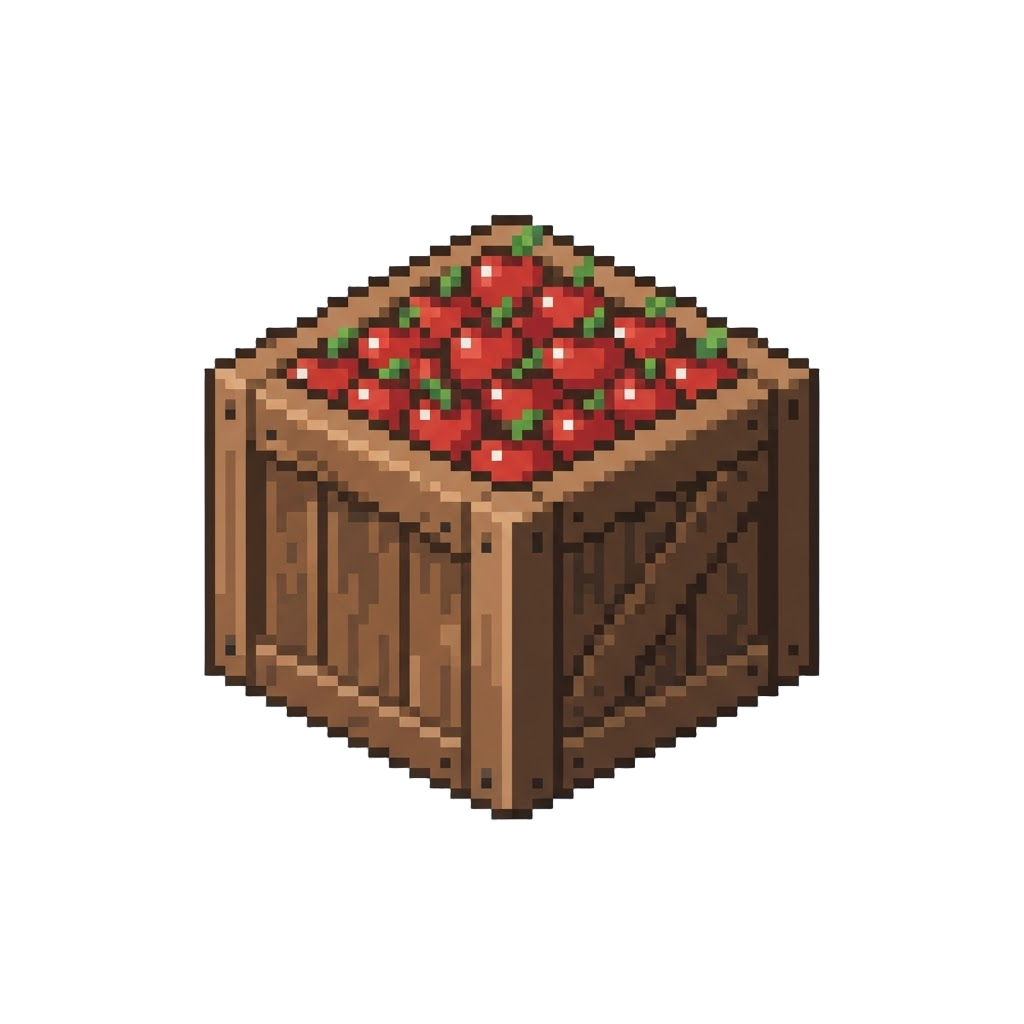 A Cargo Crate Filled with Ripe Apples