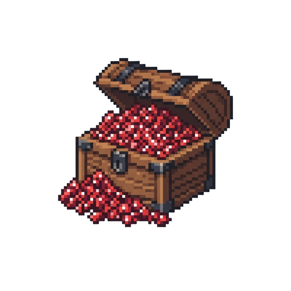 A Chest Overflowing with Tiny Rubies