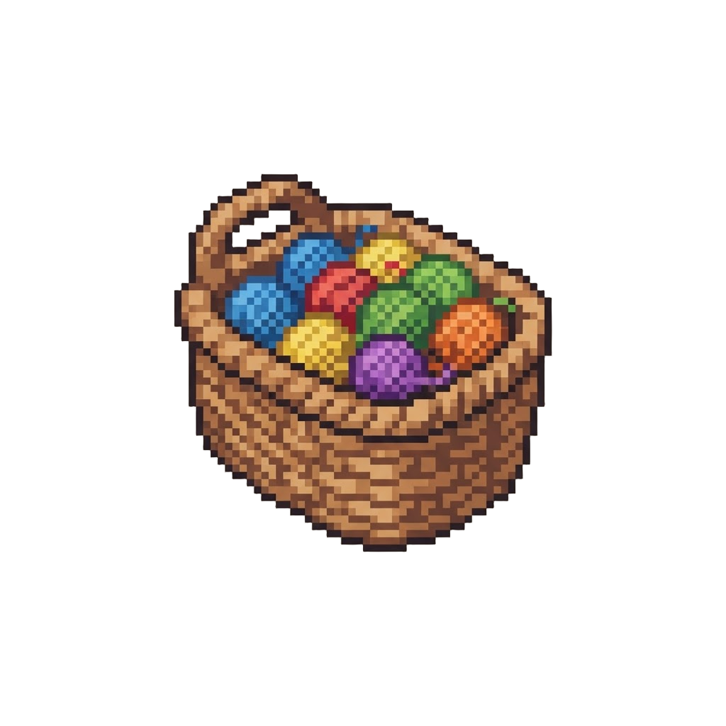A Basket of Colorful Yarn Balls