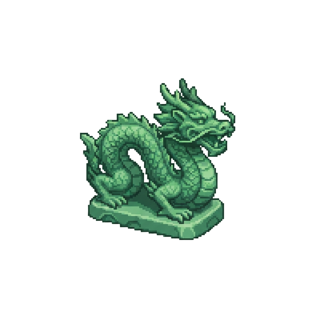 A Carved Jade Dragon Statue