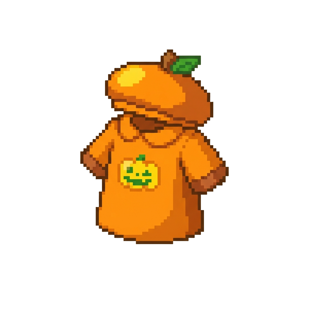 A Cheerful Pumpkin Tunic with a Matching Orange Beret