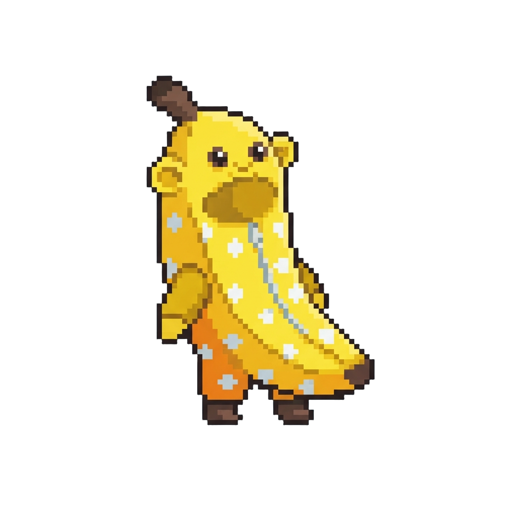 A Cartoonish Polka-dot Banana Costume