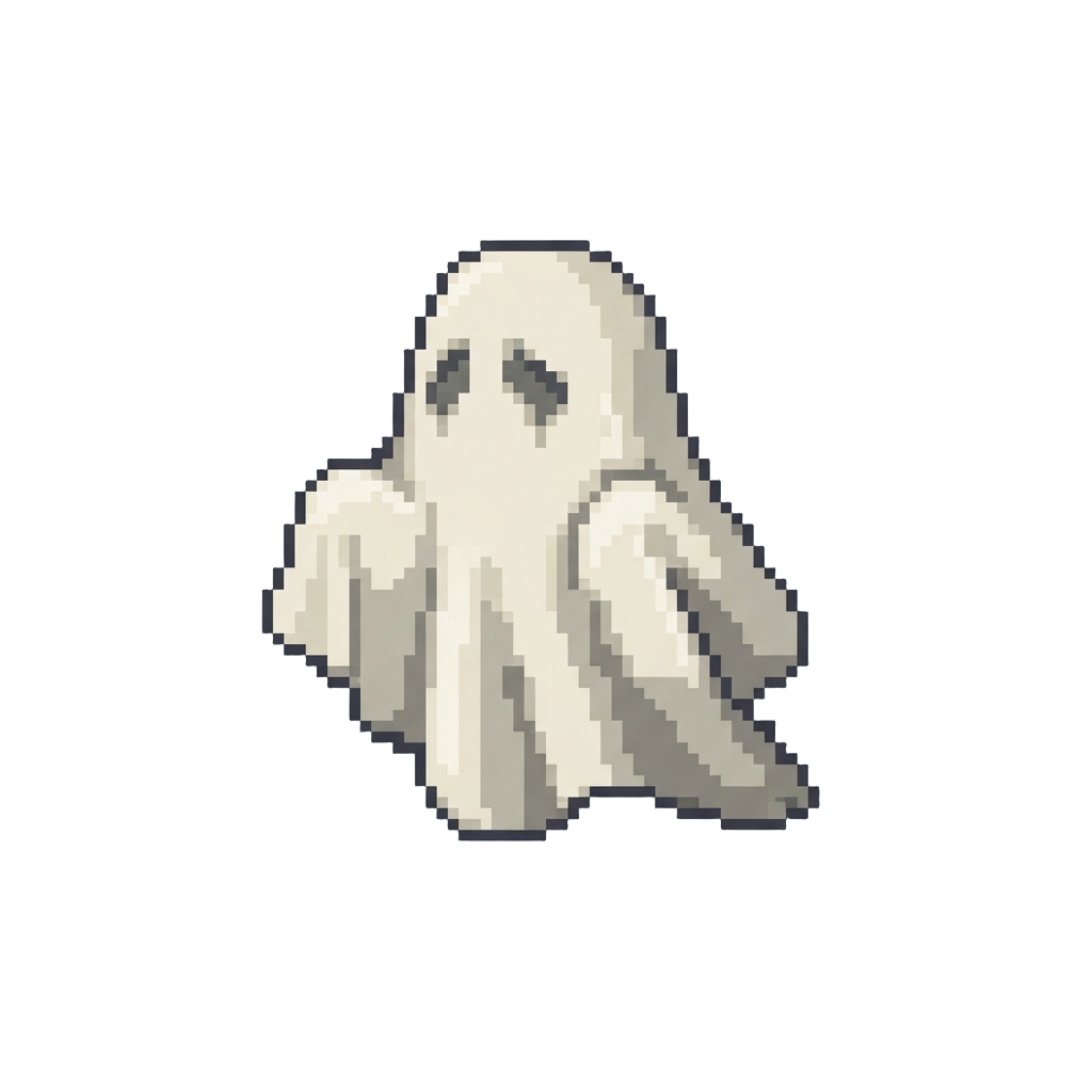 A Floating White Sheet Ghost Costume with Cut-out Eyes