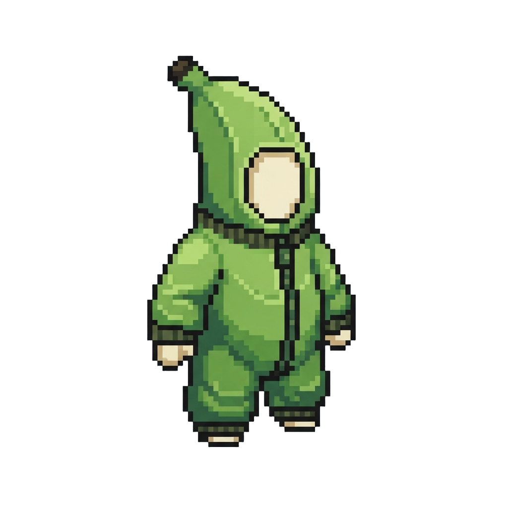 An Oversized Green Unripened Banana Suit