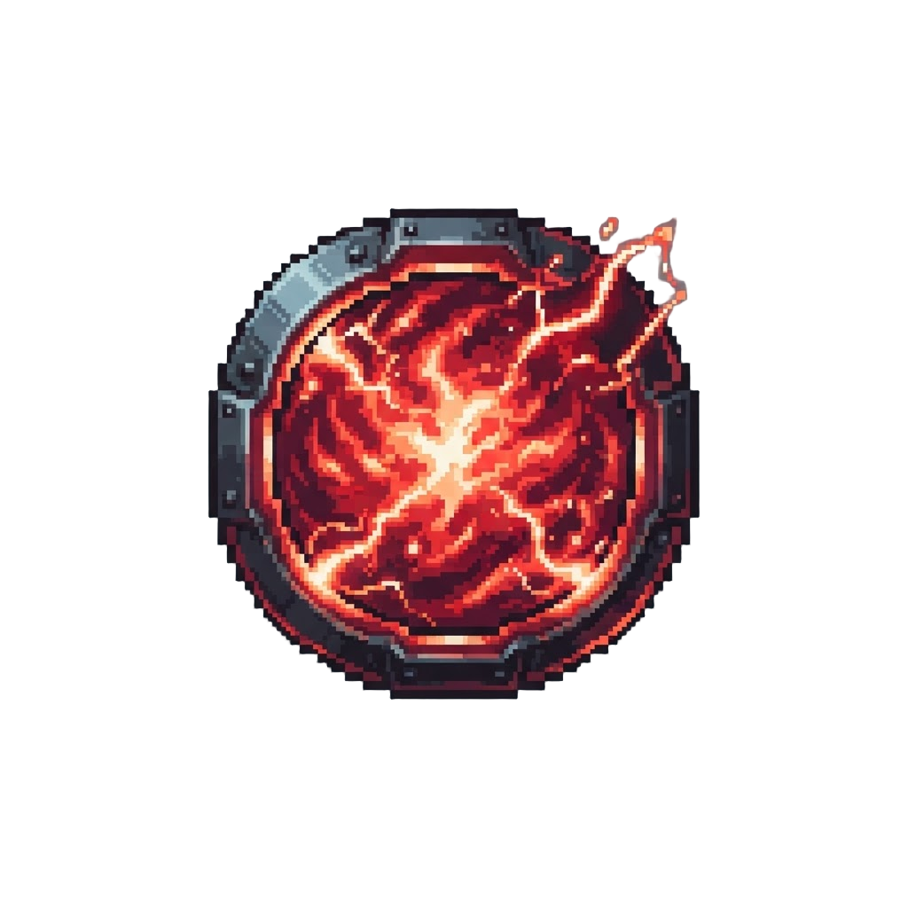 A Crackling Crimson Plasma Energy Field
