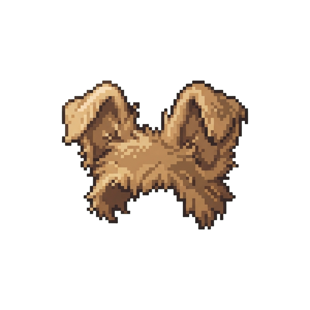 A Pair of Cute Fluffy Terrier Dog Ears