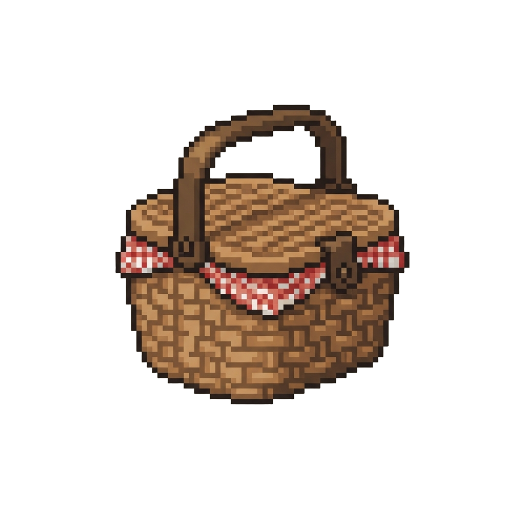 A Tiny Woven Picnic Basket