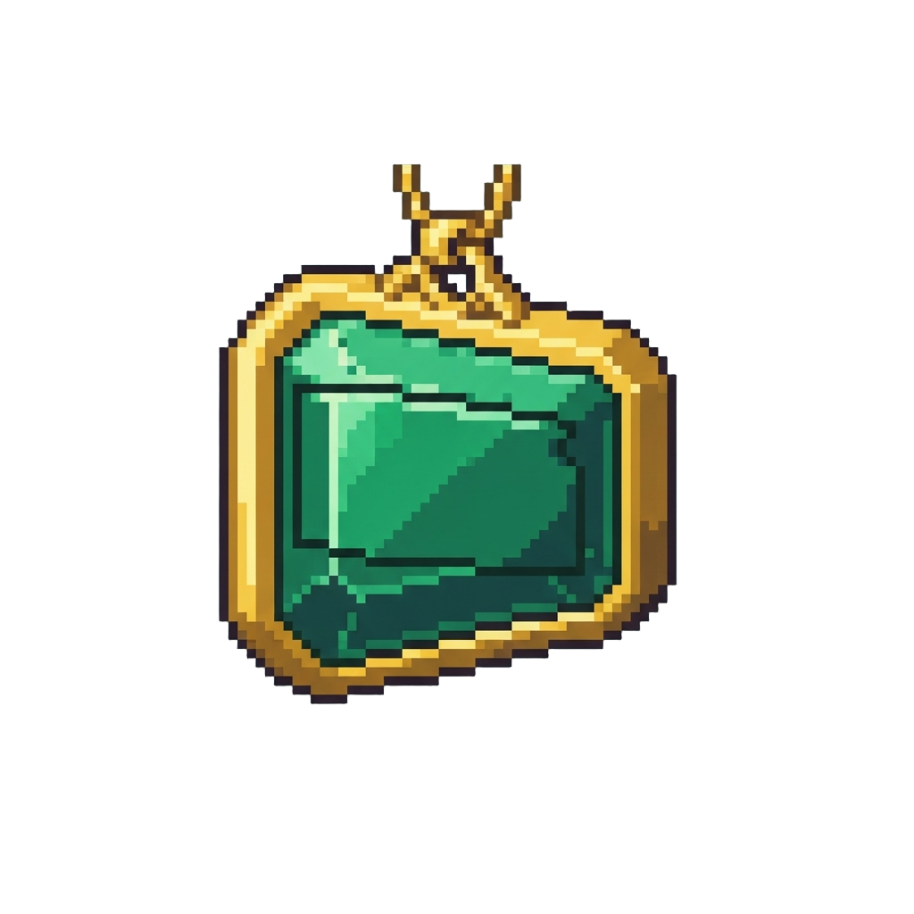 A Shiny Emerald Medallion Depicting Kansas