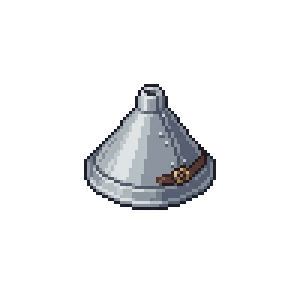 A Cute Miniature Silver Funnel Hat