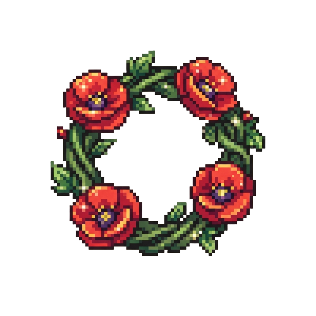 A Sparkling Poppy Flower Wreath