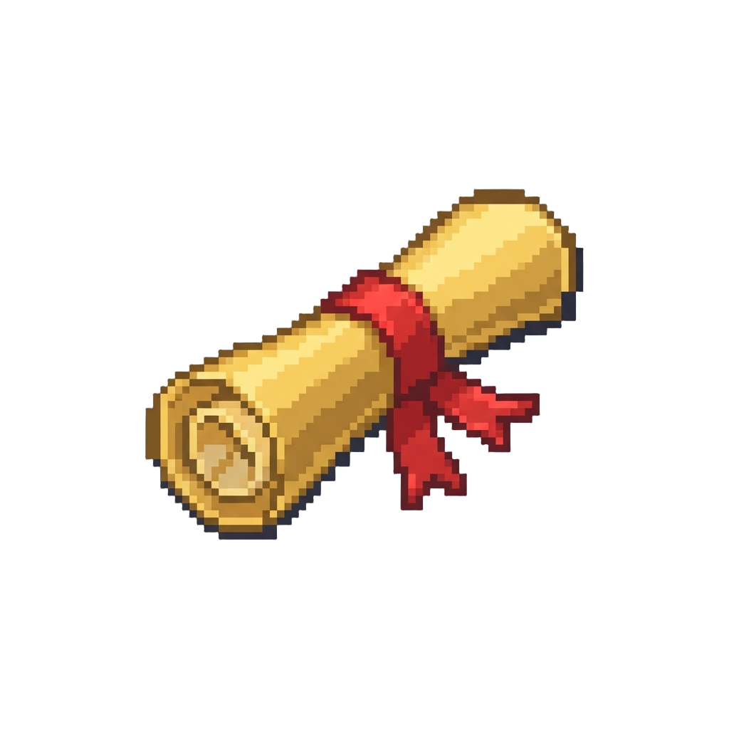 A Glowing Golden Diploma Scroll