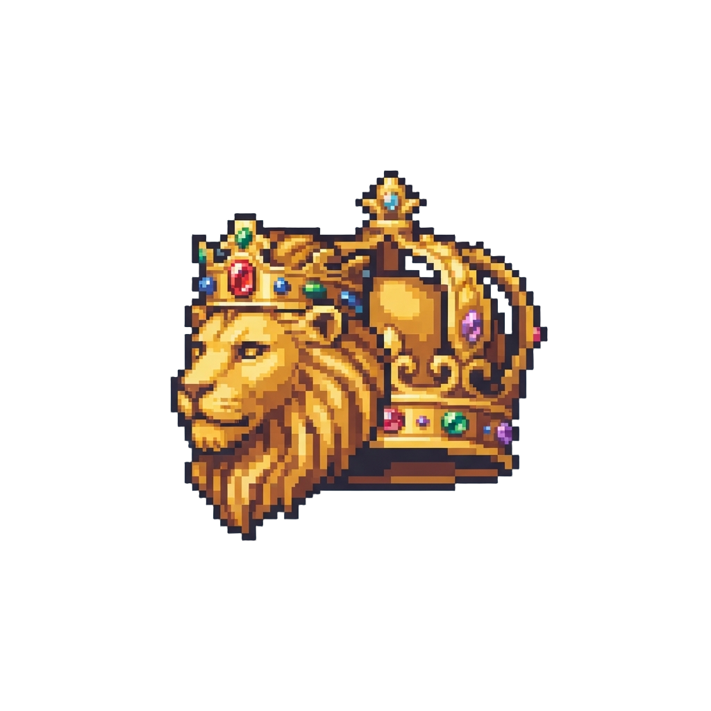 A Glowing Golden Lion Crown