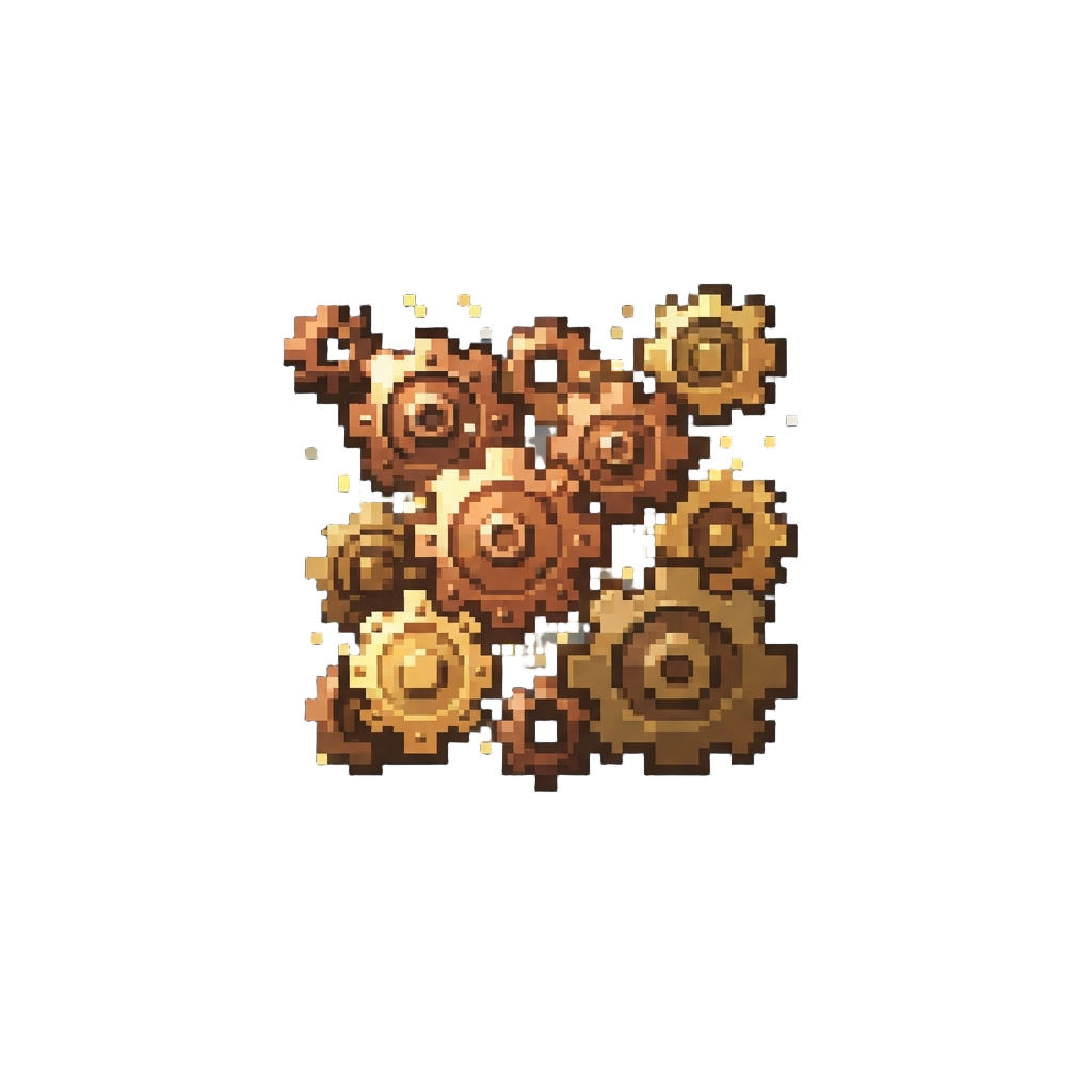 A Burst of Tiny Glowing Metallic Gears