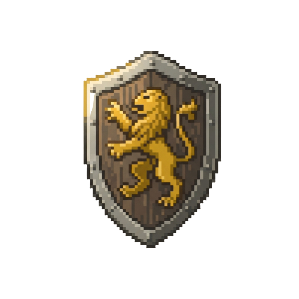 A Floating Shield Carved with a Lion Rampant