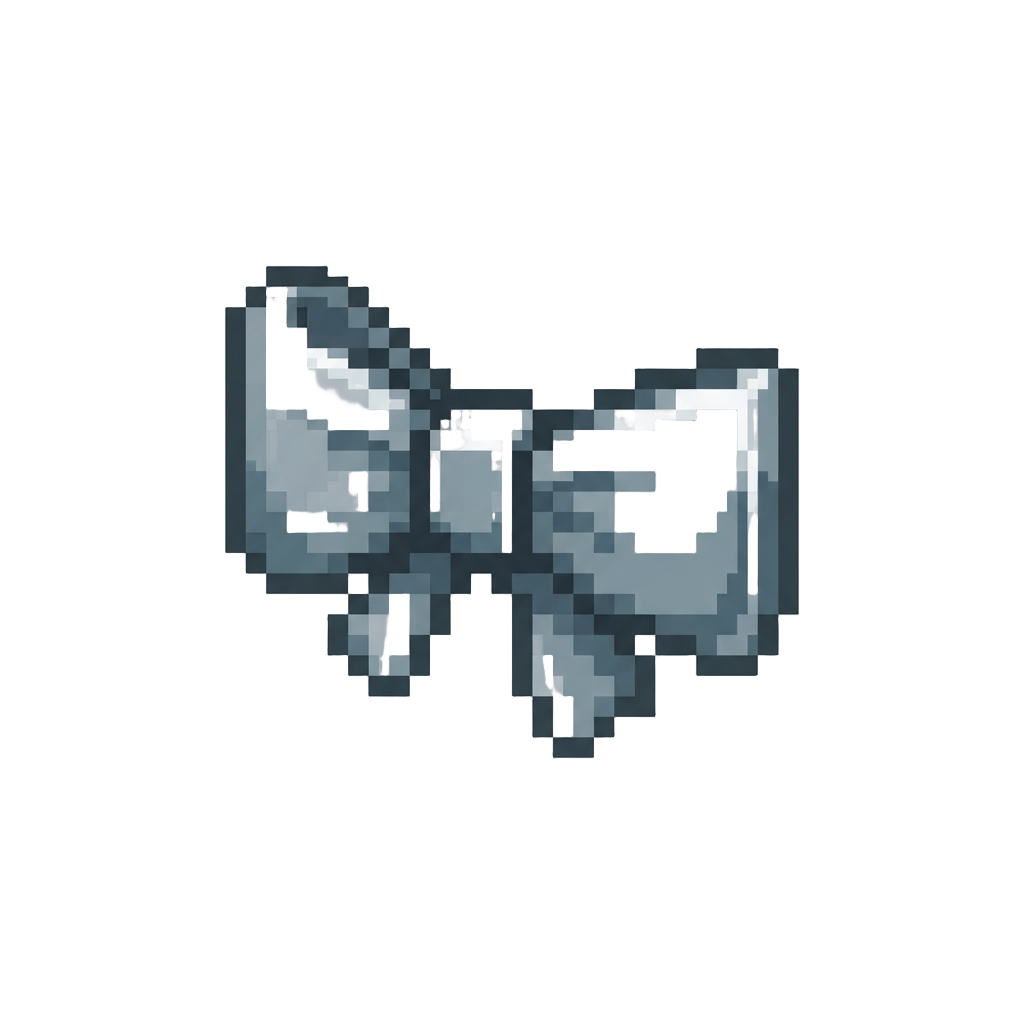 A Silver Bow Tie Floating in Mid-air