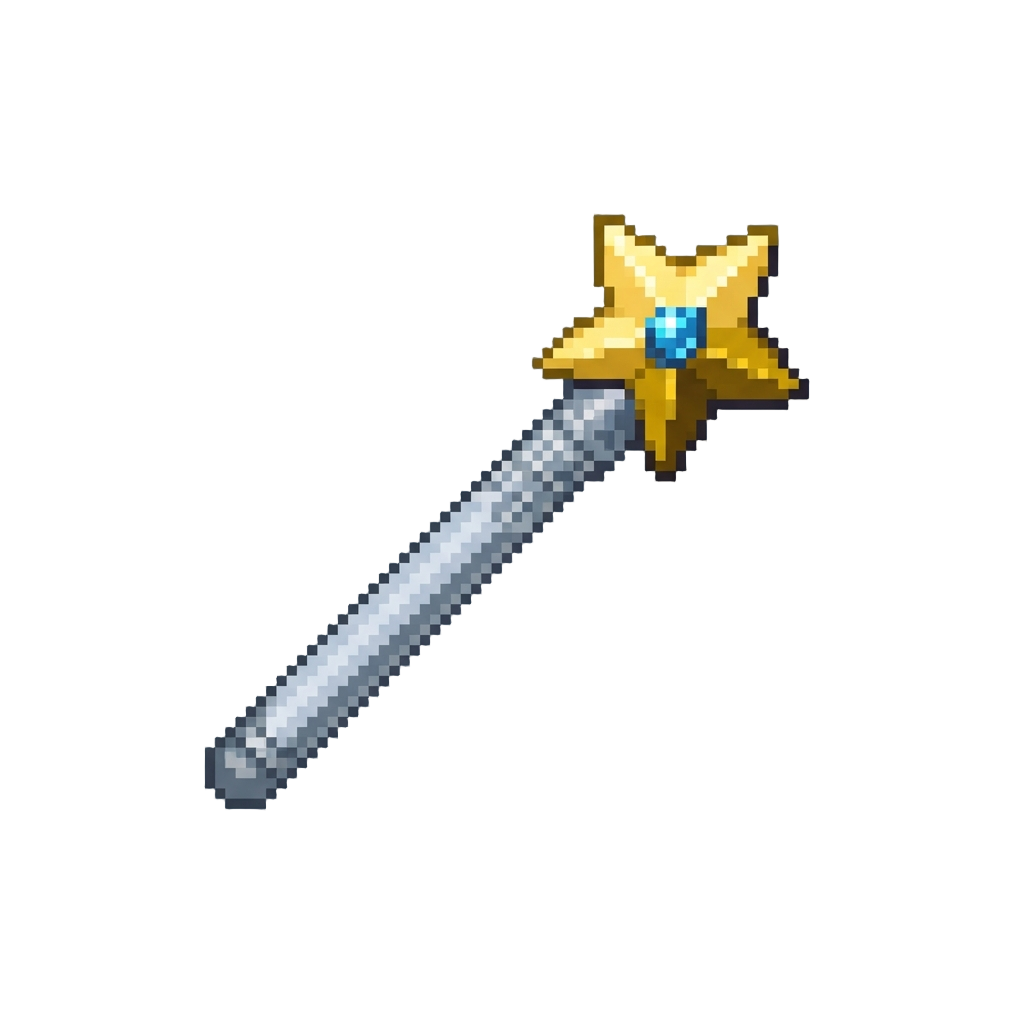 A Star-topped Silver Magic Wand
