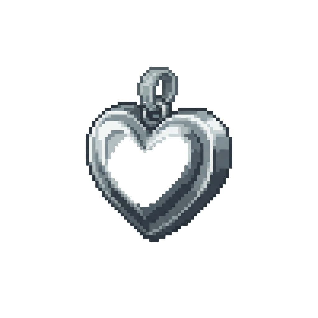 A Polished Chrome Heart Medallion