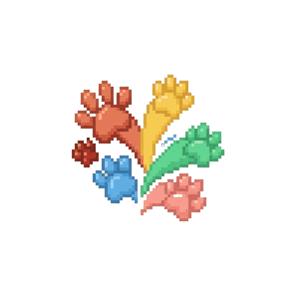 A Burst of Playful Paw Prints
