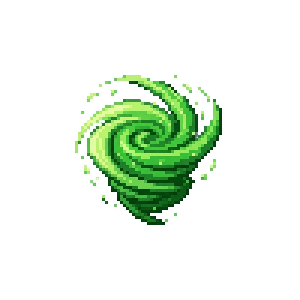 A Swirling Vortex of Green Sparks