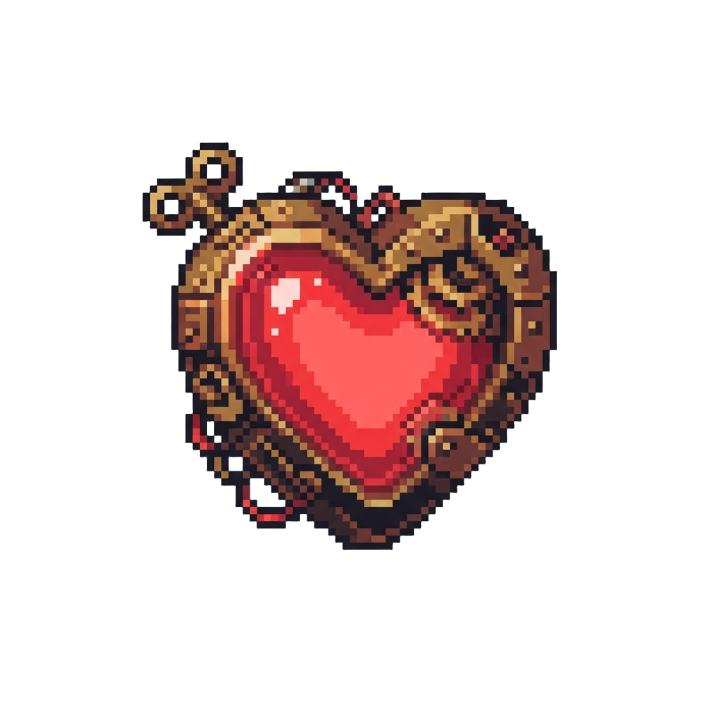 A Glowing Red Clockwork Heart