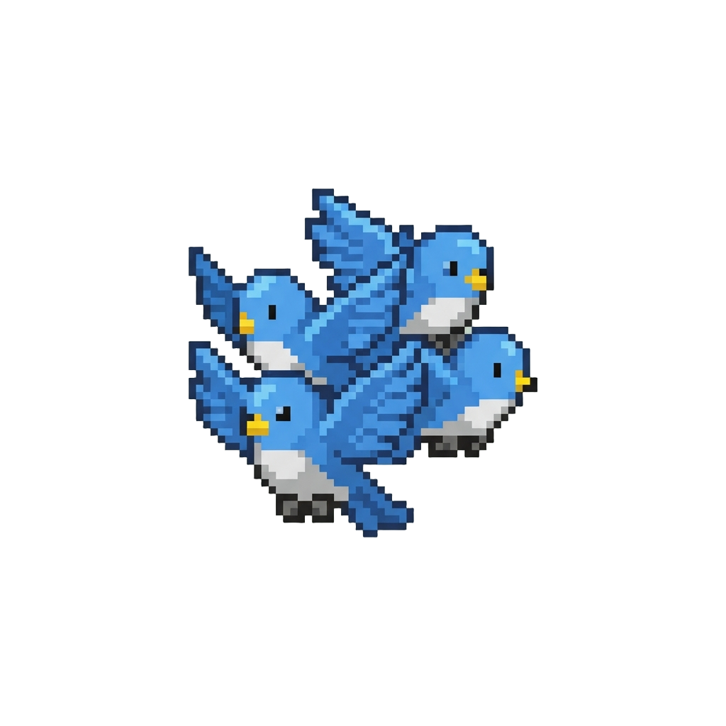 A Fluttering Flock of Friendly Bluebirds