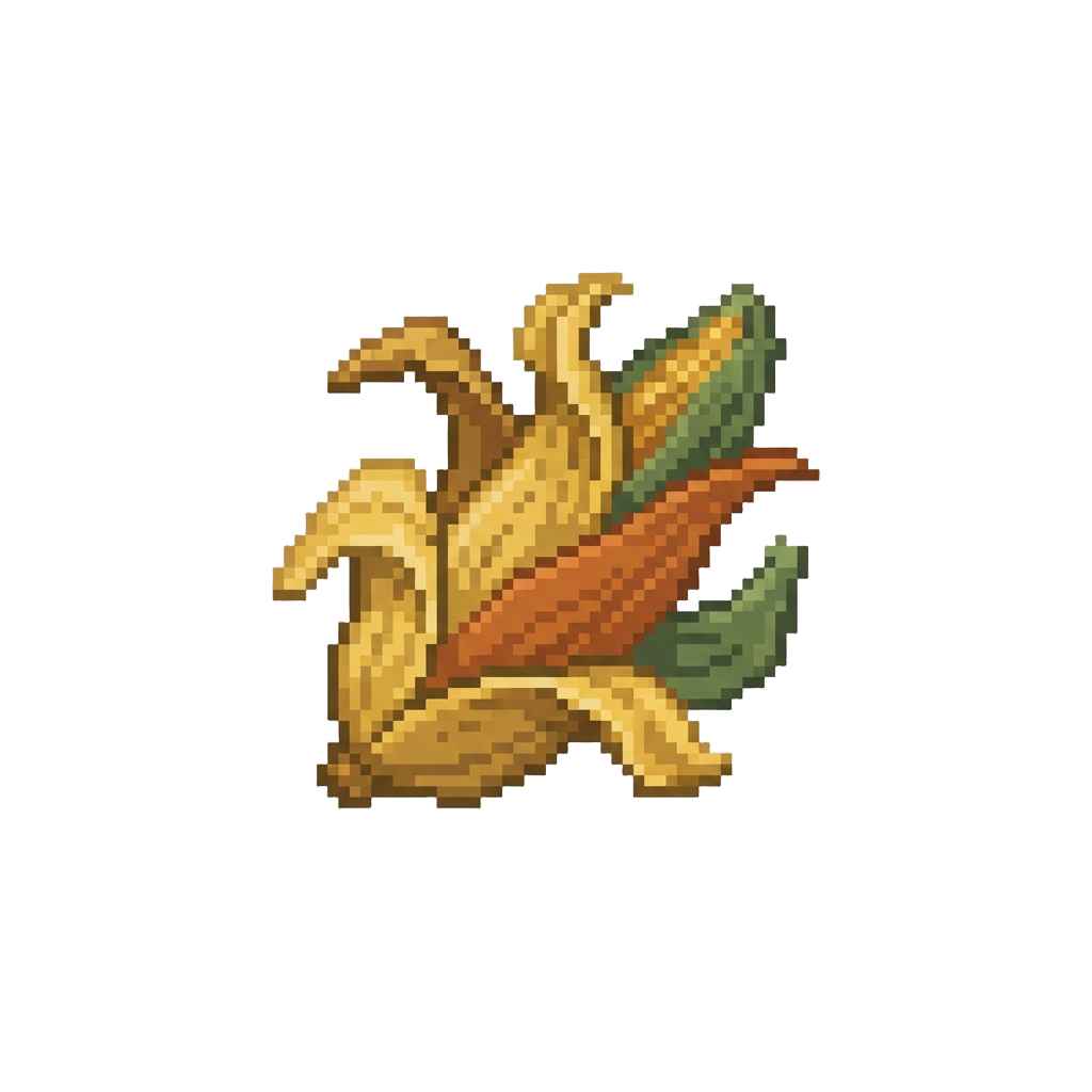 A Burst of Swirling Autumn Corn Husk Leaves