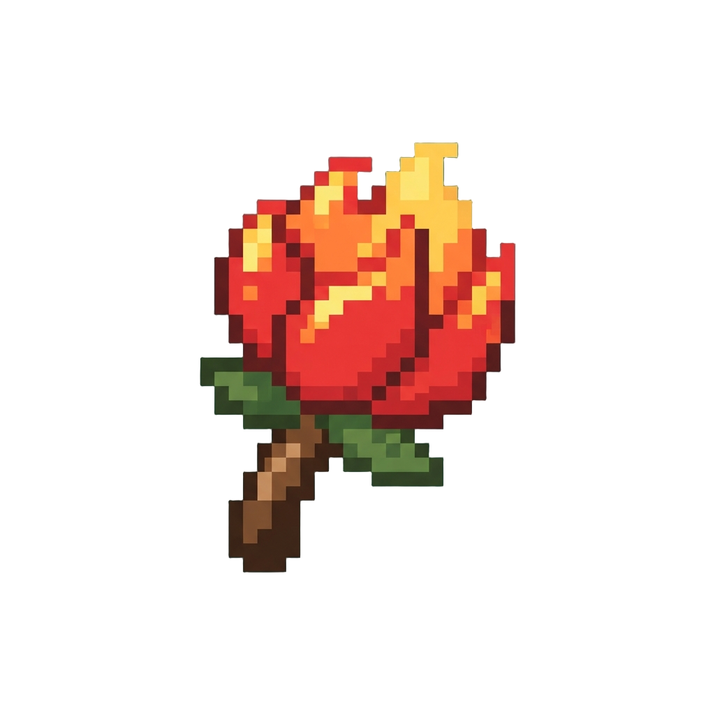 A Fiery Red Flame Flower