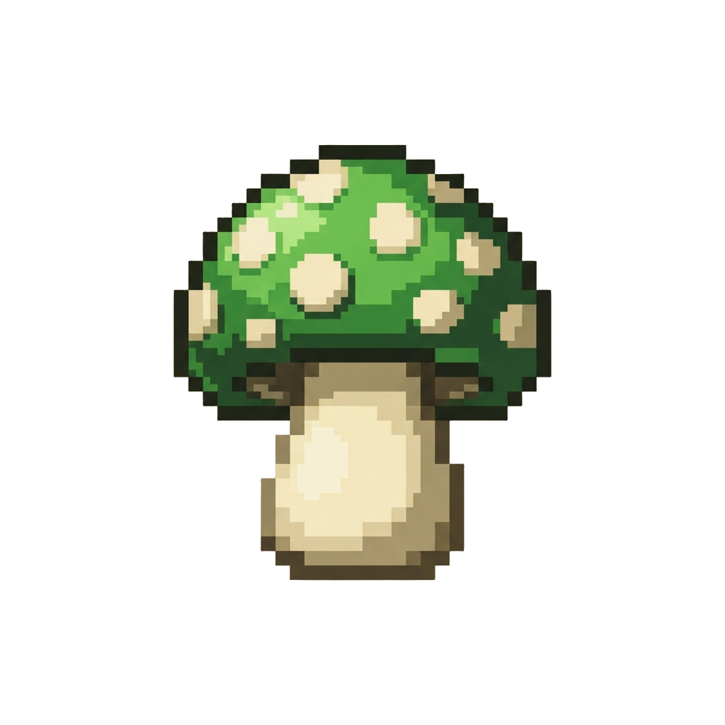 A Shiny 1-up Green Mushroom