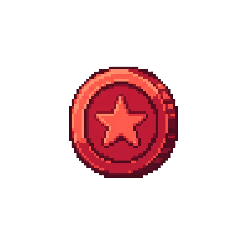 A Floating Glowing Red Coin