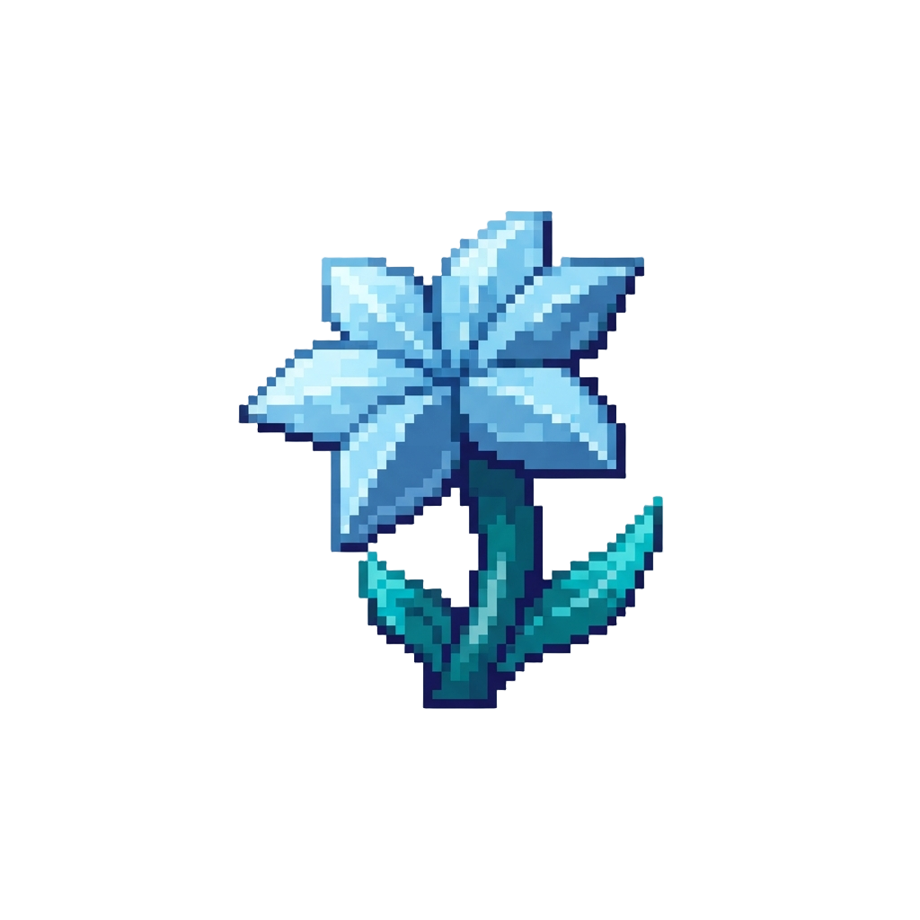 A Blue Ice Flower