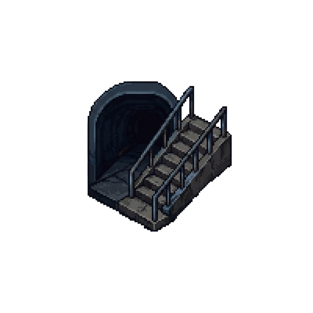 A Dark Subway Tunnel Ramp