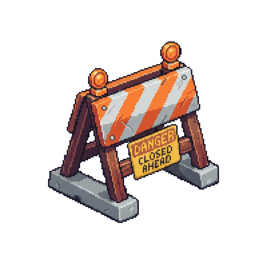 A Heavy Road Construction Barricade