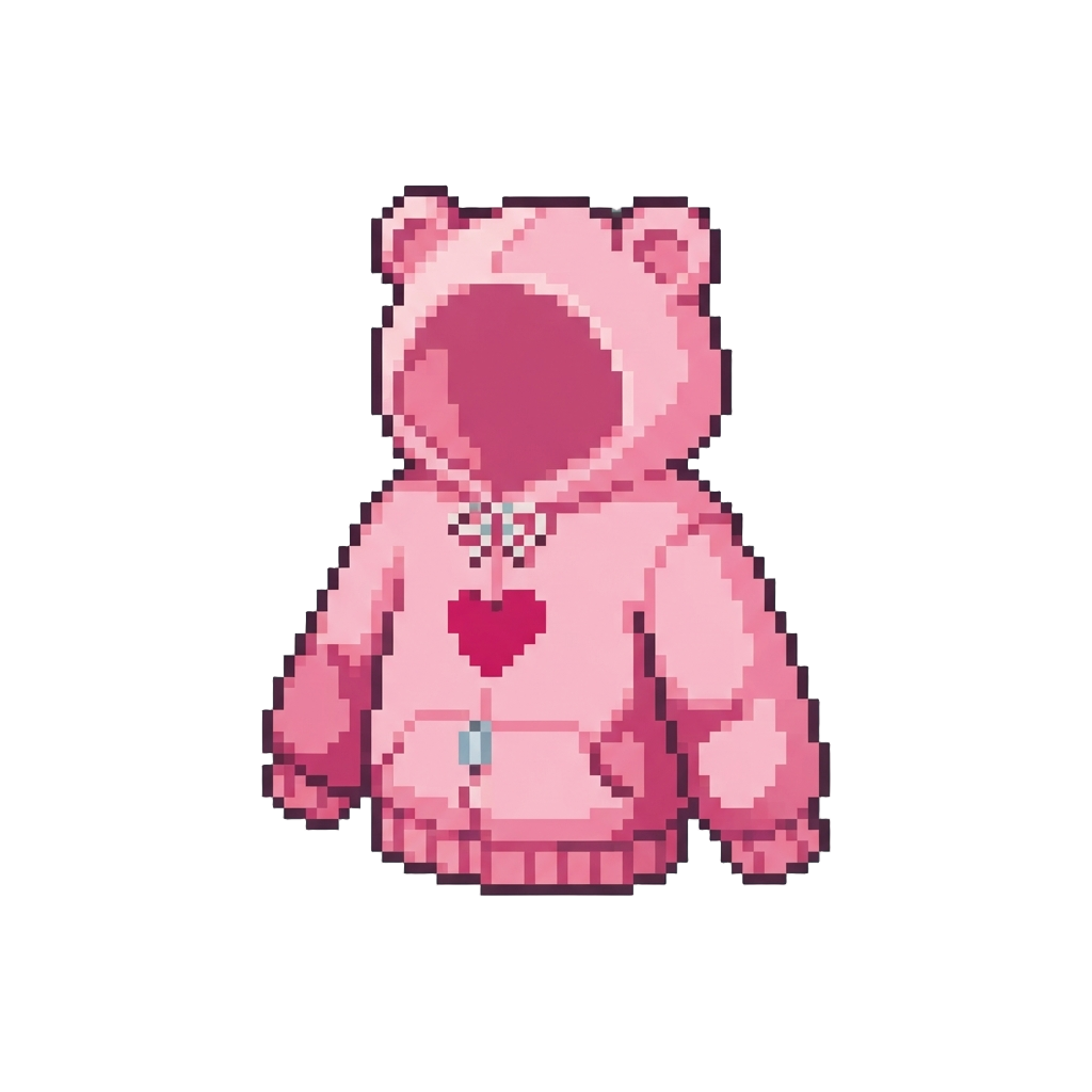 A Pastel Pink Teddy Bear Hoodie